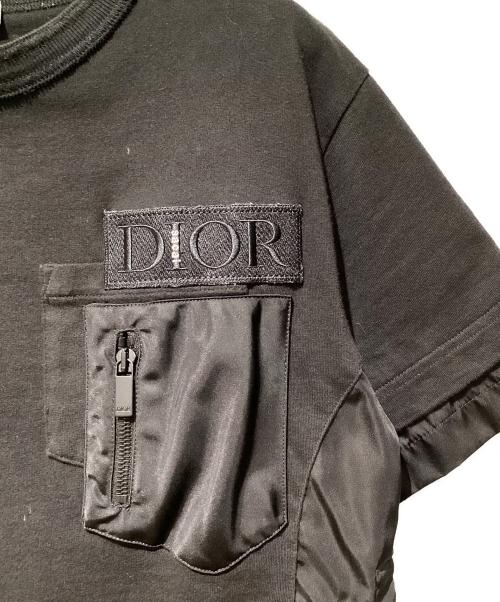 Dior（ディオール）Dior (ディオール) sacai (サカイ) 21AW ナイロンドッキングカットソー ブラック サイズ:XSの古着・服飾アイテム