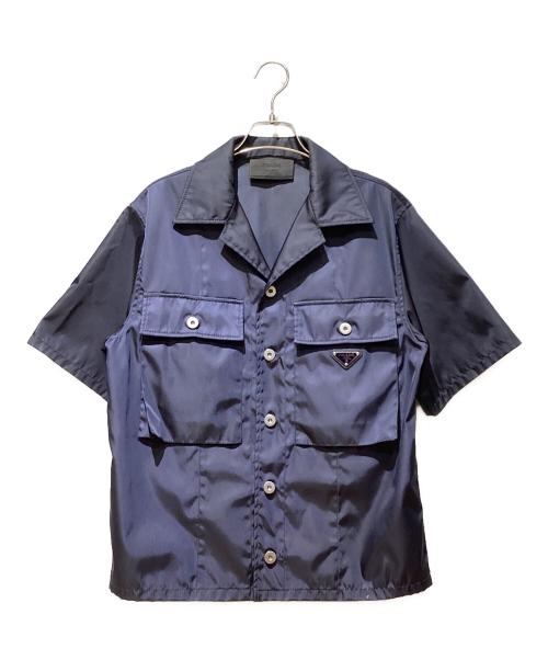 PRADA（プラダ）PRADA (プラダ) ナイロン半袖シャツ ネイビー サイズ:XSの古着・服飾アイテム