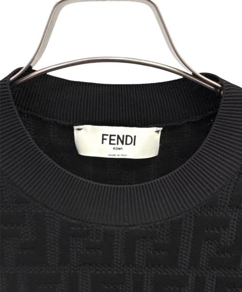 FENDI（フェンディ）FENDI (フェンディ) ズッカ柄ワンピース/半袖ニットワンピース ブラック サイズ:36の古着・服飾アイテム