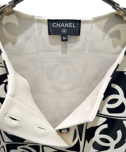 CHANEL（シャネル）CHANEL (アディダス) ココマーク総柄ワンピース ホワイト サイズ:36の古着・服飾アイテム