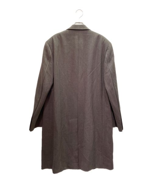 HERMES（エルメス）HERMES (エルメス) レザーパイピング チェスターコート ブラウン サイズ:52の古着・服飾アイテム
