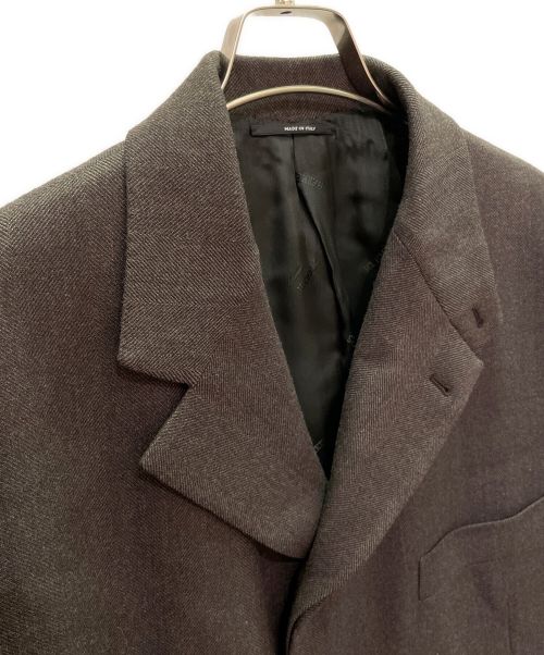 HERMES（エルメス）HERMES (エルメス) レザーパイピング チェスターコート ブラウン サイズ:52の古着・服飾アイテム