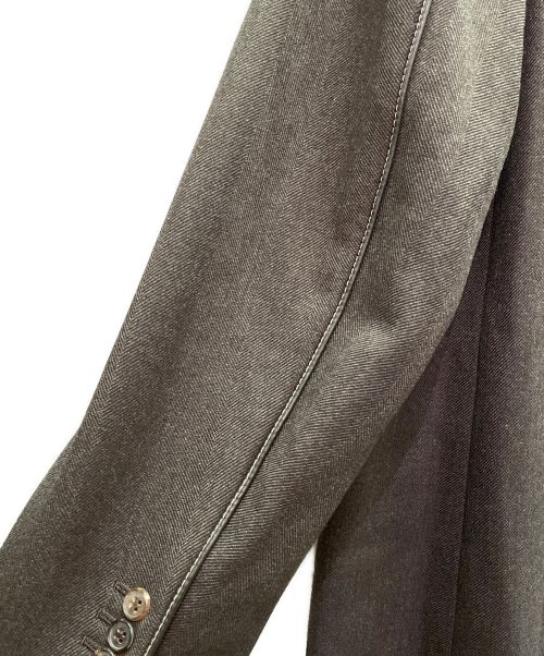 HERMES（エルメス）HERMES (エルメス) レザーパイピング チェスターコート ブラウン サイズ:52の古着・服飾アイテム