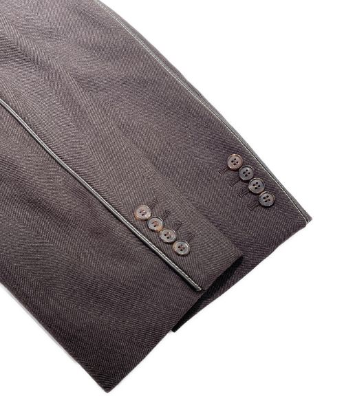 HERMES（エルメス）HERMES (エルメス) レザーパイピング チェスターコート ブラウン サイズ:52の古着・服飾アイテム