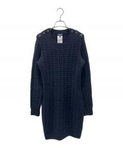 中古・古着通販】CHANEL (シャネル) ココボタン ラメニット ワンピース
