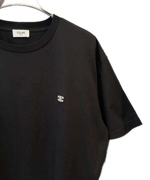 CELINE（セリーヌ）CELINE (セリーヌ) トリオンフ ルーズTシャツ / コットンジャージー ブラック サイズ:XSの古着・服飾アイテム