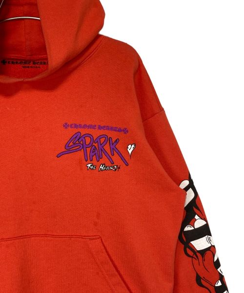CHROME HEARTS（クロムハーツ）CHROME HEARTS (クロムハーツ) MATTY BOY (マティ―ボーイ) SADISTIC LIPSTICK PULLOVER HOODIE オレンジ サイズ:Sの古着・服飾アイテム