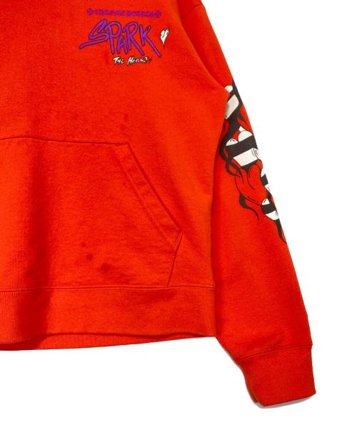 CHROME HEARTS（クロムハーツ）CHROME HEARTS (クロムハーツ) MATTY BOY (マティ―ボーイ) SADISTIC LIPSTICK PULLOVER HOODIE オレンジ サイズ:Sの古着・服飾アイテム