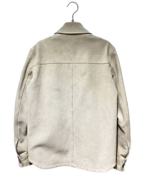 DIOR HOMME（ディオール オム）DIOR HOMME (ディオール オム) Tape logo suede leather jacket（テープロゴスウェードレザージャケット） ベージュ サイズ:44の古着・服飾アイテム