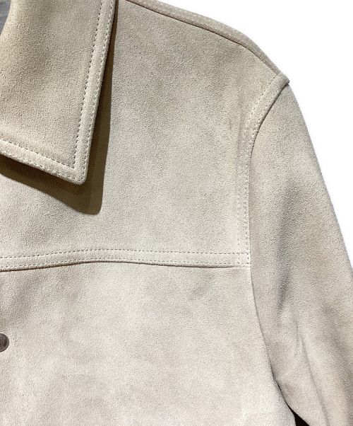 DIOR HOMME（ディオール オム）DIOR HOMME (ディオール オム) Tape logo suede leather jacket（テープロゴスウェードレザージャケット） ベージュ サイズ:44の古着・服飾アイテム