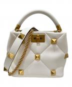 VALENTINO GARAVANIヴァレンティノ・ガラヴァーニ）の古着「ザ・ハンドル ローマンスタッズ ハンドバッグ」｜アイボリー