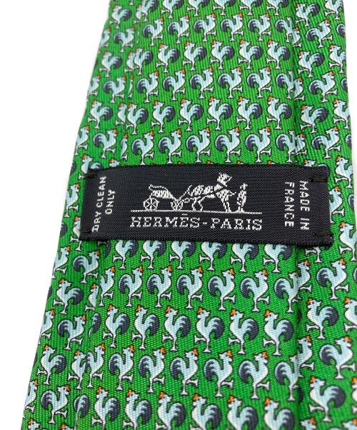 HERMES（エルメス）HERMES (エルメス) 総柄ネクタイ グリーン サイズ:無 未使用品の古着・服飾アイテム