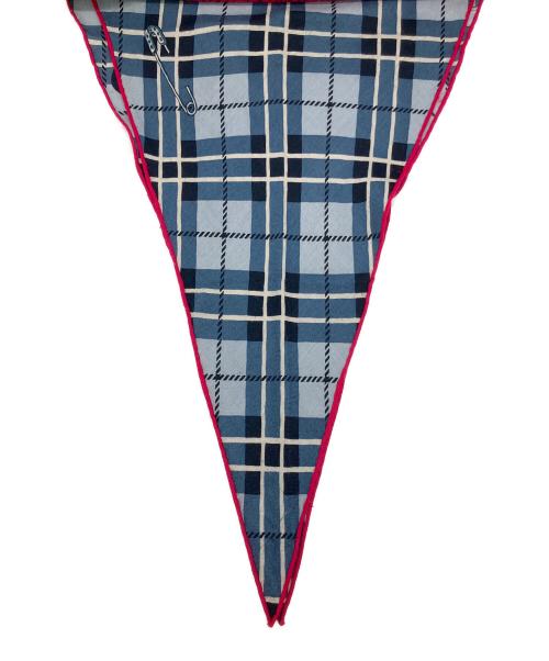 HERMES（エルメス）HERMES (エルメス) HERMES エルメス ロザンジュ シュヴァルパンク シルクスカーフ ブルー×ショッキングピンクの古着・服飾アイテム