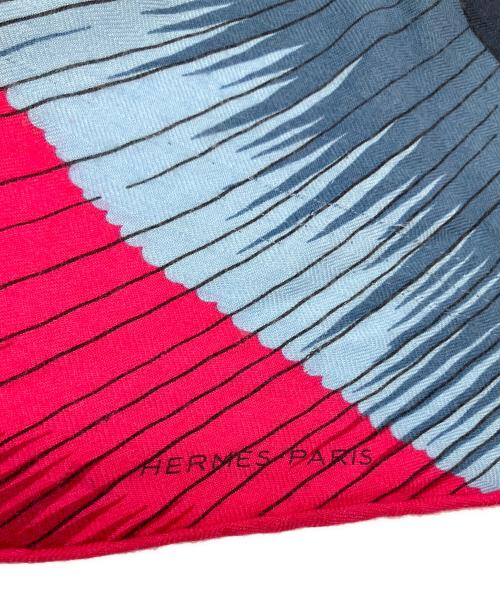HERMES（エルメス）HERMES (エルメス) HERMES エルメス ロザンジュ シュヴァルパンク シルクスカーフ ブルー×ショッキングピンクの古着・服飾アイテム
