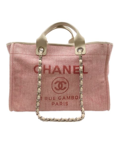 CHANEL（シャネル）CHANEL (シャネル) ドーヴィル GM/ハンドバッグ/チェーンバッグ/トートバッグ/バッグ/鞄/ ピンク サイズ:GMの古着・服飾アイテム