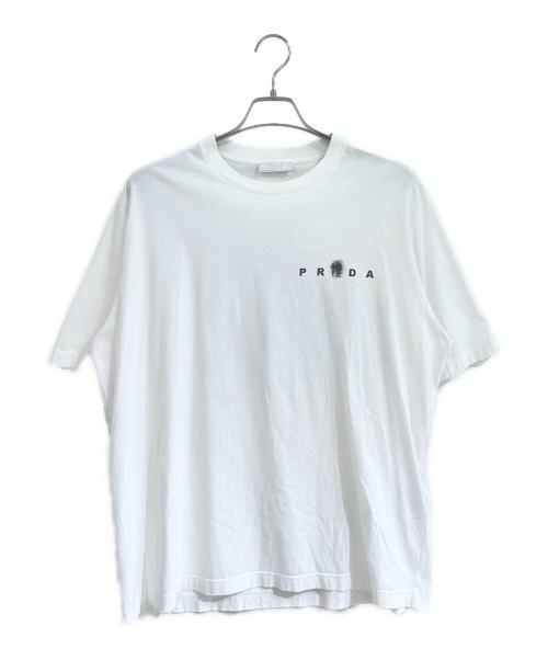 PRADA（プラダ）PRADA (プラダ) 転写プリント半袖カットソー ホワイト サイズ:XLの古着・服飾アイテム