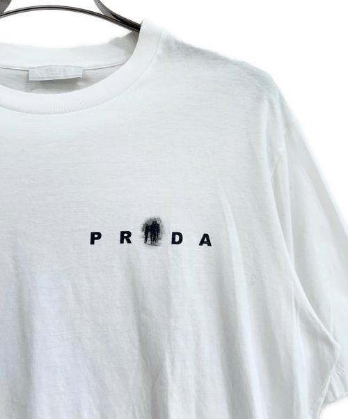 PRADA（プラダ）PRADA (プラダ) 転写プリント半袖カットソー ホワイト サイズ:XLの古着・服飾アイテム