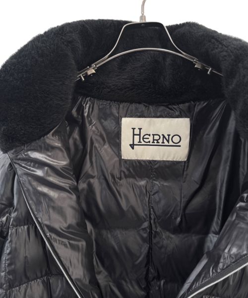 HERNO（ヘルノ）HERNO (ヘルノ) ファーダウン切り替えジャケット ブラック サイズ:42の古着・服飾アイテム