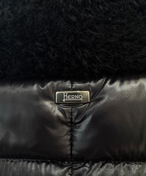 HERNO（ヘルノ）HERNO (ヘルノ) ファーダウン切り替えジャケット ブラック サイズ:42の古着・服飾アイテム