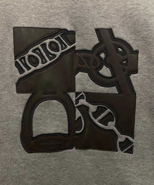 HERMES（エルメス）HERMES (エルメス) レザーパッチスウェット ライトグレー サイズ:XLの古着・服飾アイテム