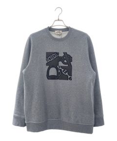 中古・古着通販】HERMES (エルメス) レザーパッチスウェット ライト 