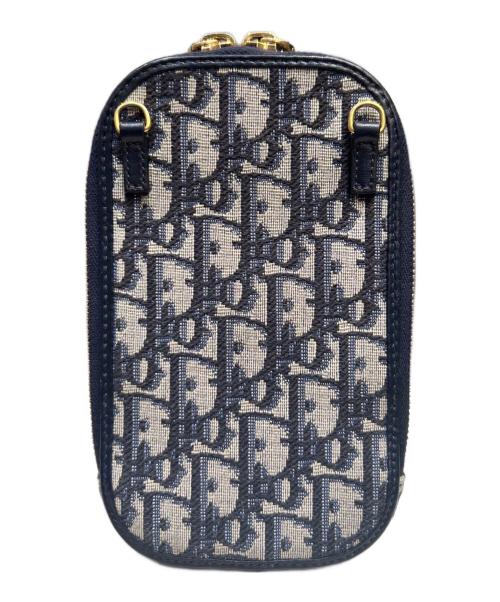 Christian Dior（クリスチャン ディオール）Christian Dior (クリスチャン ディオール) オブリークフォンフォルダー ネイビー×ベージュ サイズ:‐の古着・服飾アイテム