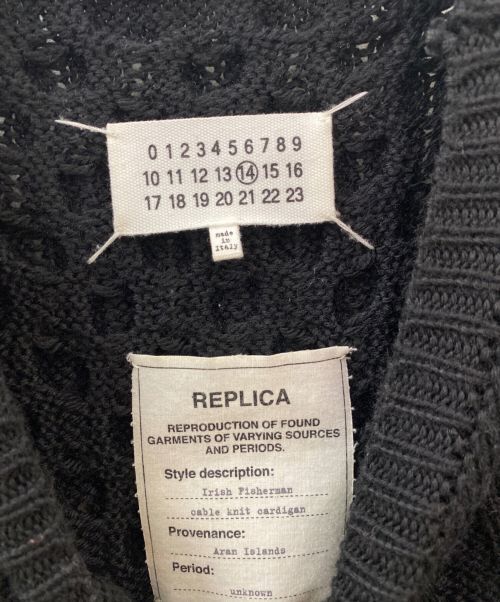Maison Margiela（メゾンマルジェラ）Maison Margiela (メゾンマルジェラ) ケーブルニットカーディガン ブラック サイズ:Sの古着・服飾アイテム