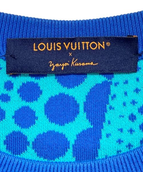 LOUIS VUITTON（ルイ ヴィトン）LOUIS VUITTON (ルイ ヴィトン) 草間彌生 (クサマヤヨイ) オールオーバーパンプキン ニットセーター ブルー サイズ:Lの古着・服飾アイテム