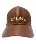 CELINE (セリーヌ) ロゴベースボールレザーキャップ ブラウン サイズ:L：75000円