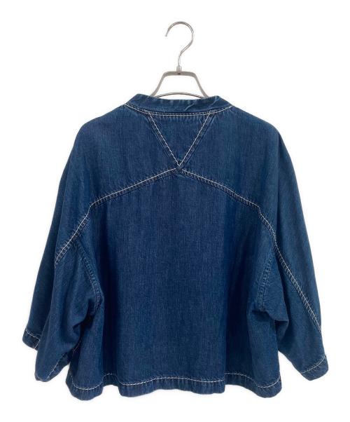 BOTTEGA VENETA（ボッテガベネタ）BOTTEGA VENETA (ボッテガベネタ) クロップド デニム シャツ ネイビー サイズ:40の古着・服飾アイテム
