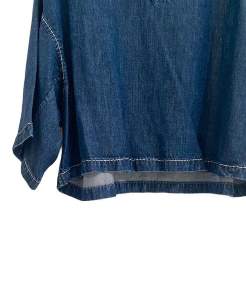 BOTTEGA VENETA（ボッテガベネタ）BOTTEGA VENETA (ボッテガベネタ) クロップド デニム シャツ ネイビー サイズ:40の古着・服飾アイテム