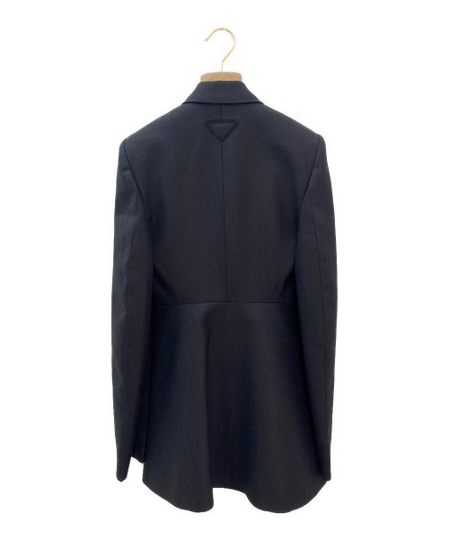 PRADA（プラダ）PRADA (プラダ) ダブルブレストギャバジンジャケット ブラック サイズ:36の古着・服飾アイテム