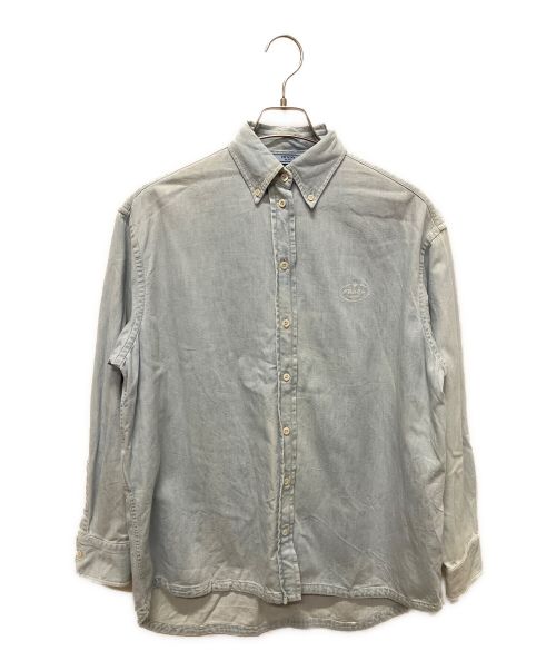 PRADA（プラダ）PRADA (プラダ) ウォッシュ加工デニムシャツ スカイブルー サイズ:36の古着・服飾アイテム