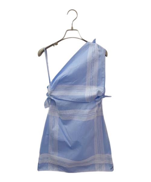 PRADA（プラダ）PRADA (プラダ) Check Cotton mini-dress スカイブルー サイズ:36の古着・服飾アイテム
