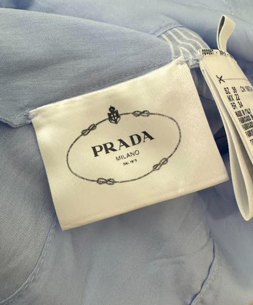 PRADA（プラダ）PRADA (プラダ) Check Cotton mini-dress スカイブルー サイズ:36の古着・服飾アイテム