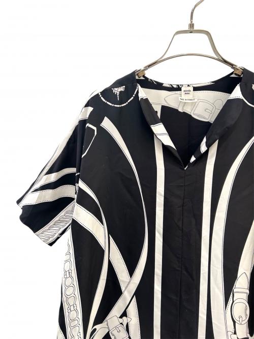 HERMES（エルメス）HERMES (エルメス) 総柄シルクワンピース ブラック サイズ:34の古着・服飾アイテム