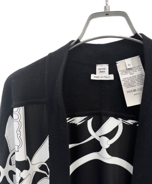 HERMES（エルメス）HERMES (エルメス) ロングカーディガン ブラック サイズ:34の古着・服飾アイテム