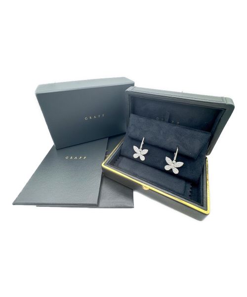 GRAFF（グラフ）GRAFF (グラフ) パヴェ バタフライ ミニ ダイヤモンド ドロップ イヤリングの古着・服飾アイテム