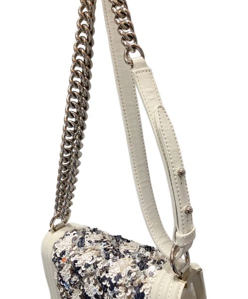 CHANEL（シャネル）CHANEL (シャネル) ボーイシャネル スパンコール/ショルダーバッグ ホワイト サイズ:20の古着・服飾アイテム