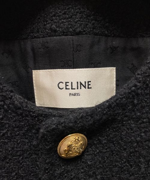 CELINE（セリーヌ）CELINE (セリーヌ) ツイードジャケット ブラック サイズ:36の古着・服飾アイテム