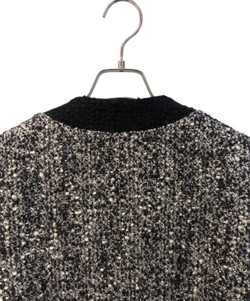 CELINE（セリーヌ）CELINE (セリーヌ) ノーカラーツイードジャケット ブラック×ホワイト サイズ:34の古着・服飾アイテム