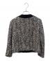 CELINE (セリーヌ) ノーカラーツイードジャケット ブラック×ホワイト サイズ:34：200000円