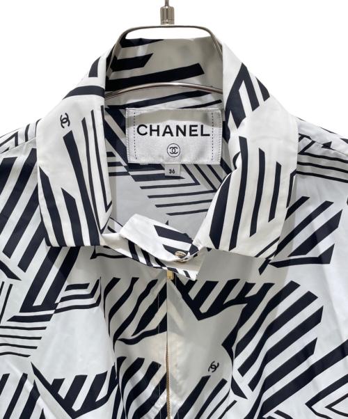 CHANEL（シャネル）CHANEL (シャネル) P74 ココビーチナイロンブルゾン ホワイト サイズ:36の古着・服飾アイテム