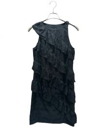 CHANEL（シャネル）の古着「ロゴノースリーブシルクワンピース」｜ブラック