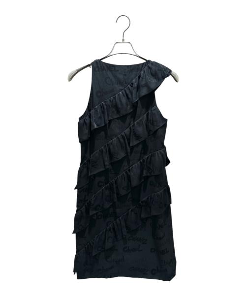 CHANEL（シャネル）CHANEL (シャネル) ロゴノースリーブワンピース ブラック サイズ:34の古着・服飾アイテム