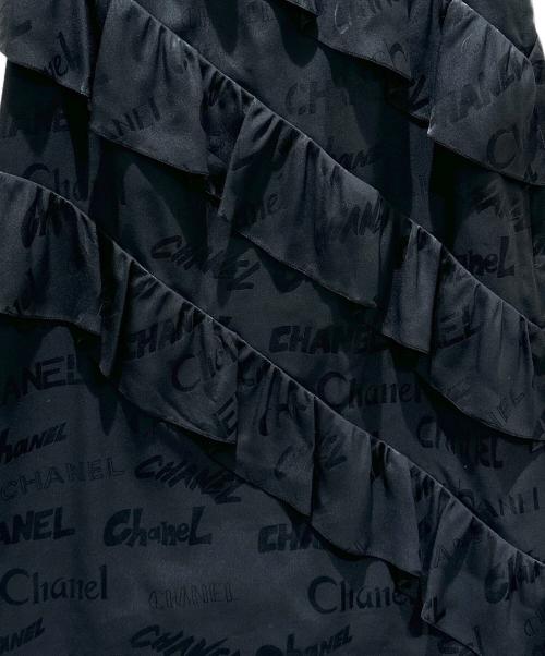 CHANEL（シャネル）CHANEL (シャネル) ロゴノースリーブワンピース ブラック サイズ:34の古着・服飾アイテム