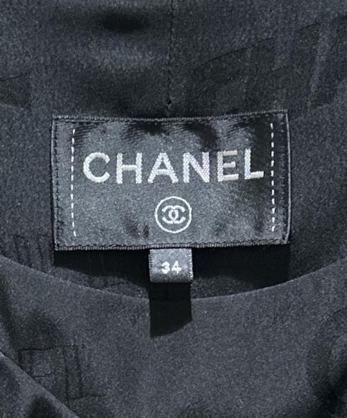CHANEL（シャネル）CHANEL (シャネル) ロゴノースリーブワンピース ブラック サイズ:34の古着・服飾アイテム
