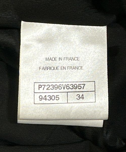 CHANEL（シャネル）CHANEL (シャネル) ロゴノースリーブシルクワンピース ブラック サイズ:34の古着・服飾アイテム