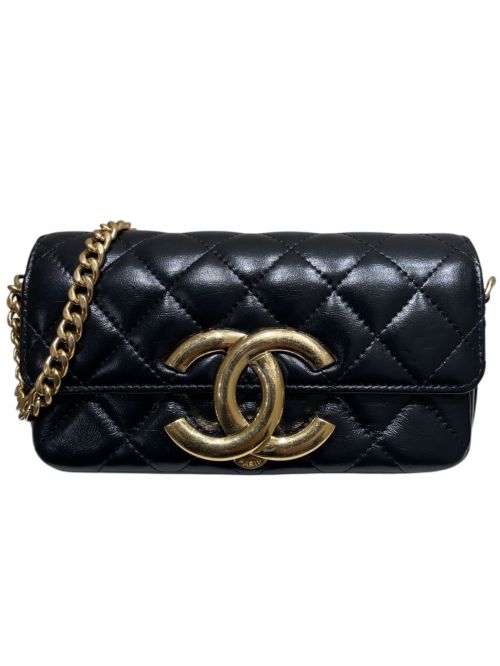 CHANEL（シャネル）CHANEL (シャネル) マトラッセ チェーンショルダーバッグ ブラックの古着・服飾アイテム