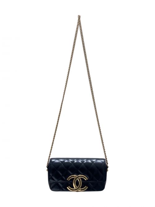 CHANEL（シャネル）CHANEL (シャネル) マトラッセ チェーンショルダーバッグ ブラックの古着・服飾アイテム